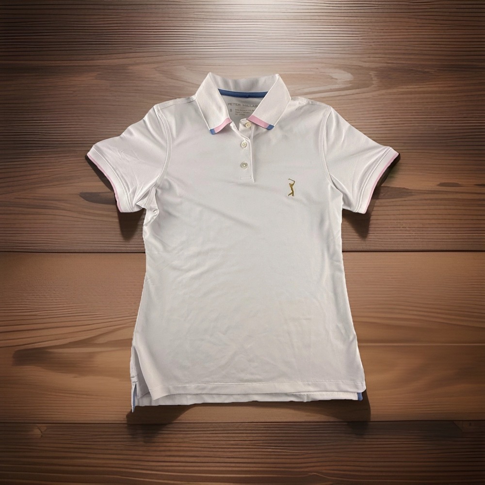 Peter Millar Womens PGA Tour Performance Polo Shirt White Small NWT‎ - Picture 4 of 10